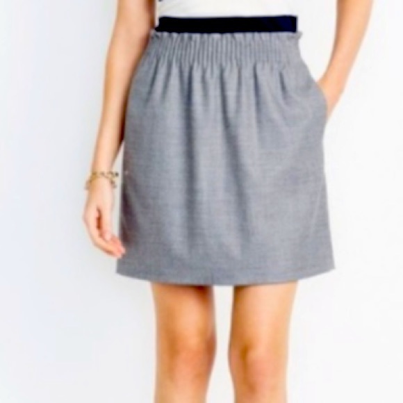 J Crew Gray A-line elastic waist skirt with pockets - Picture 1 of 7